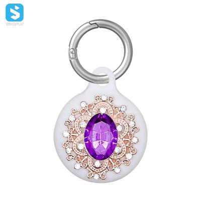 China With Key Silicone Chain Cover Device With Diamond For Apple Airtag Case for sale