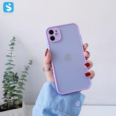 China Shockproof Mixed Color Shockproof Translucent Matte PC Fashion Hard TPU Back Cover Phone Case For iPhone 11 for sale