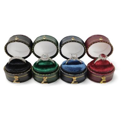 China Retro Ring Box Velvet Jewelry Box Elliptical Paper LOGO Mini Storage Box Customizable for sale