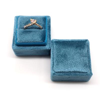 China Velvet+ABS The Min Order Quantity Is 1PCS Square Mini Velvet Ring Box Ring Box Wedding Gift Packing for sale