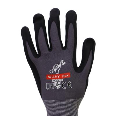 China Quality Assurance Anti-Slip Foam Nitriles Coated With Nylon / Spandex Shell In 15G , Nitrile Dots Working Gloves for sale