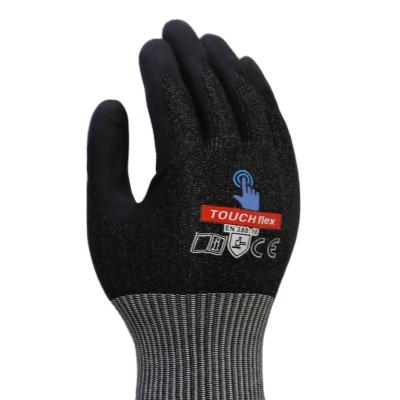 China Anti-Cut Foam Nitrile Coated Cut 5 HPPE Shell Glove, Embossing Palm Work Gloves for sale