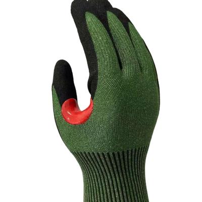 China A6 Anti-Cut Cut Resistance Glove with Sandy Nitrile On The Plam Foam, Red Reinforcement for sale