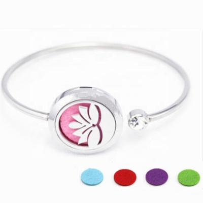 China Hot Selling Stainless Steel 316L Lotus Aromatherapy Diffuser Pendant Bracelet for sale