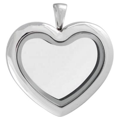 China FASHIONABLE Magnet Heart Pendant Memory Metal 316L Stainless Steel Floating Pendant Necklace for sale