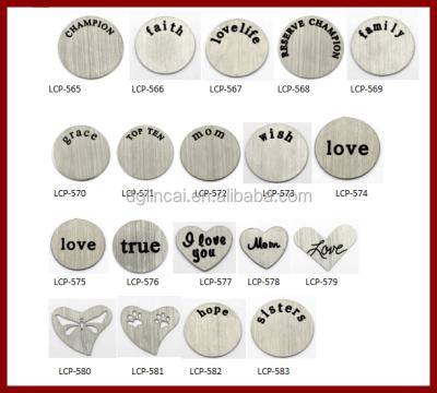 China Fashionable Popular Heart Shape Disc Plates Inserted In Pendant Floating Pendant Jewelry for sale