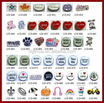 China Various Fashionable Designs Floating Alloy Charms For Glass Floating Pendant Necklace for sale