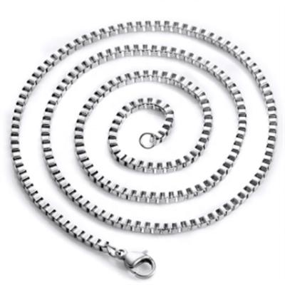 China Fashion Jewelry Stainless Steel 1.2mm/1.5mm/2.0mm/2.5mm/3.0mm/4mm Metal Box Chain Necklace for sale