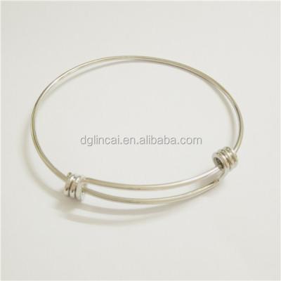 China Adjustable Stainless Steel Silver Color Wire Bracelet for sale