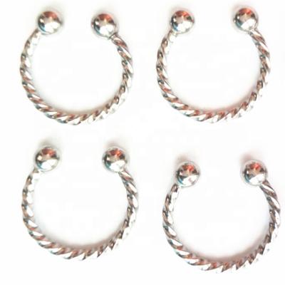 China FASHIONABLE Twist Pattern Body Jewelry C Shape Metal Stainless Steel Piercing Nose Ring for sale