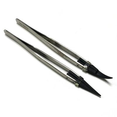 China Hot Selling ESD Unrated Stable Conductive Stainless Steel Antistatic Tweezers for sale