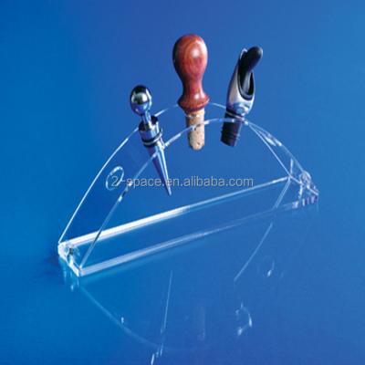 China 5 Holes Eco - Friendly Clear Acrylic Bottle Stopper Riser Wine Arched Display Stand for sale