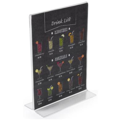 China Advertising Hotel Lobby Price Ticket Frame Mini Wedding Poster Table Stand A6 Transparent Acrylic Sign Holder for sale