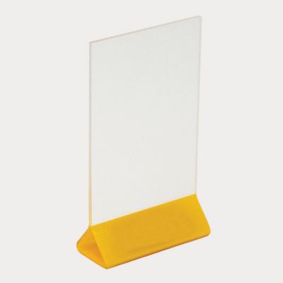 China 2mm Thick Advertising Perspex Sign Holder Discount Shops Mark Stand Outdoor Cafes Office Sign Frame Holder for sale