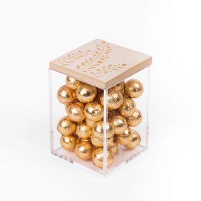 China Freshness Preservation Plastic Wedding Gift Packaging Box Wooden Cover Favors Candy Box for sale