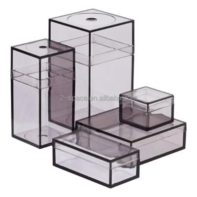 China Eco - Friendly Amac Crystal Jewelry Boxes Clear Plastic Smoke Box For Museum Modern Art for sale