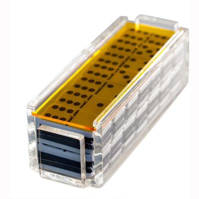 China Custom Modern Domino 2X1 X0.3In Box Colored Lucite Game Finished Domino Pieces Perfect Gifts For Friend for sale