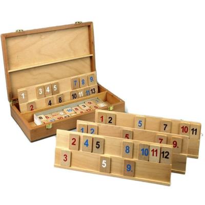 China Best Quality Popular Board Game Set Rummy Tile Game Set Colored Rummycube Game Wooden Christmas Gift for sale