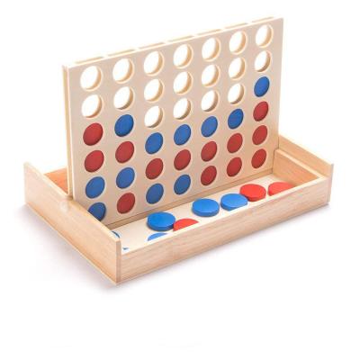 China Home Decoration 9.3x5.7x6.5 Wooden 4 Inches In A Row Small 4 In A Row Game Board Connect 4 Set For Family for sale