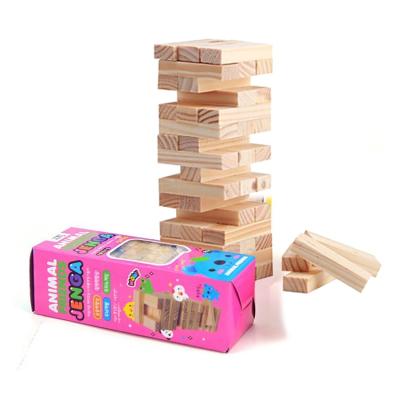 China Home Decoration Wooden Blocks Stacking Tower Puzzle Game Hardwood Collapsing Tower For Kids Family Games for sale