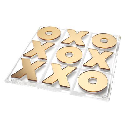 China Eco-Friendly Tac Toe Lucite Coffee Tables Family Tic Strategy Board Games Acrylic And Gold Pieces X0 for sale