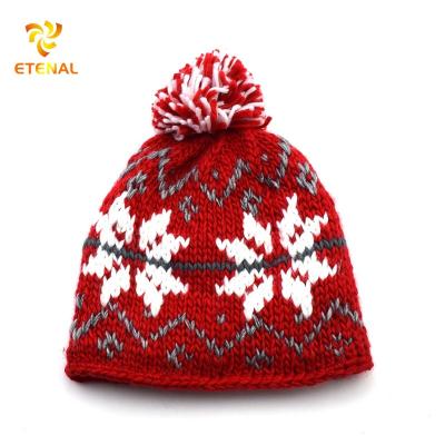 China Winter COMMON Custom Hat Wholesale Embroidered Beanie Hats With Pom Pom for sale