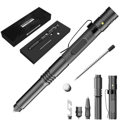 China Outdoor Military Tactical Tool Camping Gifts Self Defense Activity Event Event Pen With Flashlight Wholesale for sale