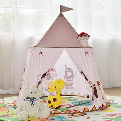 China Waterproof Custom Indian Castle Rise With Bottom Fabric Tent Kids Indoor Playhouse for sale