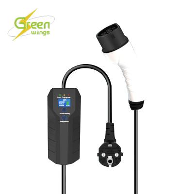 China Charging Electric Car Charging Type2 J1772 Ev Gun Signal Phase16A Fast Charging LCD Display Electric Car Cable for sale