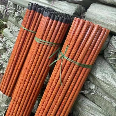 China Cheap Price Viable Wooden Color PVC Coated Cleaning Tools Wooden Handle For Broom And Broom Stick for sale