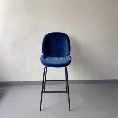 China Modern Factory Sells Designer Dutch Velvet Bar Chairs With Stainless Steel Metal Legs for sale