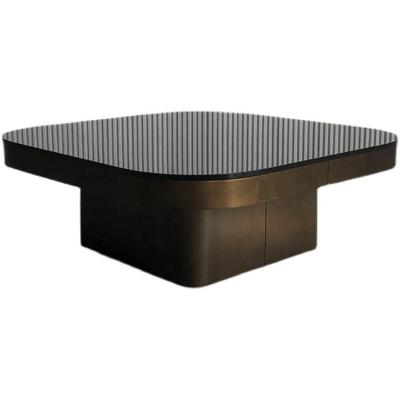 China Modern Stainless Steel Combination Modern Square Tea Table Beside Living Room Sofa Metal Coffee Table for sale