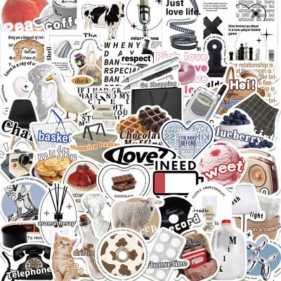 China Easy 55PCS simple personality INS style decorative sticker luggage laptop mobile phone water cup for sale