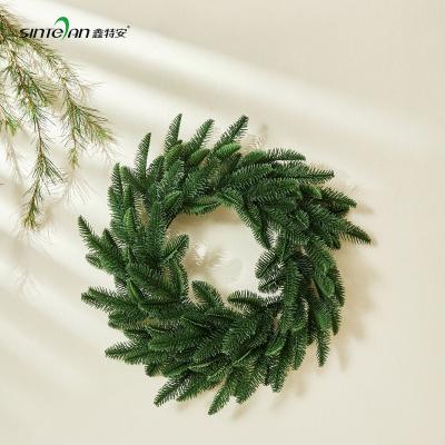 China Accessory 2022 Christmas Wreath Door Hanging Rattan Ring Artificial Wreath Home Decoration for sale