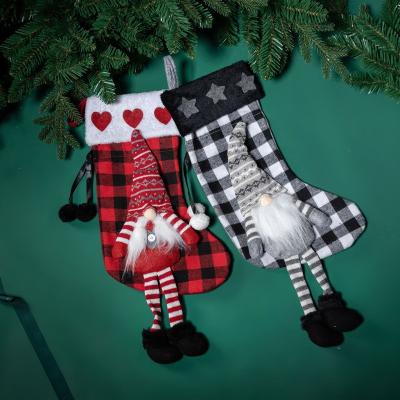 China Christmas gifts Manufacturers' new red Haig long-legged faceless doll Christmas stockings decorate gift bags on Christmas Day. for sale