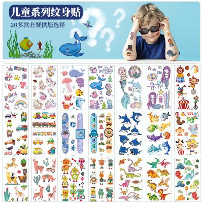 China PVC Mermaid Princess Temporary Face Tattoo Stickers Wholesale 2022 Cartoon animal tattoo stickers for kids semi-permanent for sale