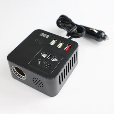 China Hot Selling Car DC 24V To 220V QC3.0 70W Output Power With Digital Display Car Power Inverter for sale