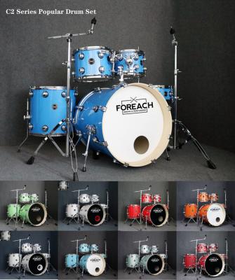 China Other Hot Sale FOREACH Wrapped Drum Set Acoustic Drum Kit for sale