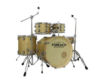 China Other Hot Sale FOREACH Drum Set Glitter Wrapped Acoustic Drum Kit for sale