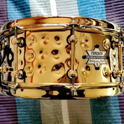 China THE OTHER Gold Color Metal Hand Hammered Snare Drum 14