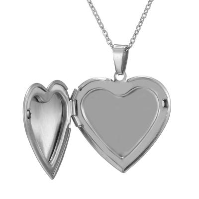 China Custom Heart Chain Pendant Necklace CLASSIC Photo Frame 45cm Stainless Steel Stainless Steel Pendant Necklace Logo Necklace for sale