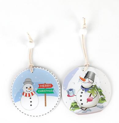 China New Round Sublimation Custom White Chirstmas Decor Circle Ceramic Christmas Ornaments Flat Christmas Decoration Supplies for sale