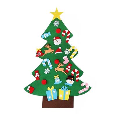 China Christamas decoration 2021 newcomers wholesale felt material diy green color Christmas tree hanging ornaments for sale