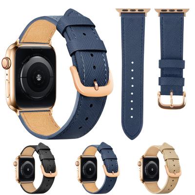 China Leather Watch Band For Apple Watch Bands Genuine Leather Strap 38mm 44mm 40mm 42mm Replacement Apple Iwatch 4/5/6/7/Se Leather Strap for sale