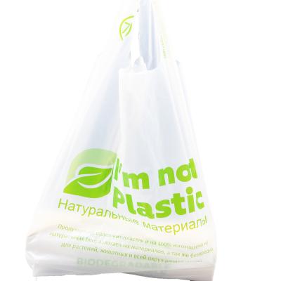 China American Style 100% Biodegradable Bags With Handle Biobased Shopping Bag Compostable for sale