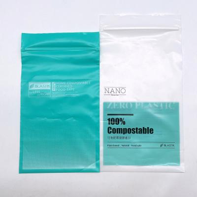 China Biopoly BIODEGRADABLE hot sale customized logo 100% biodegradable and compostable plastic zipper slider bag for sale