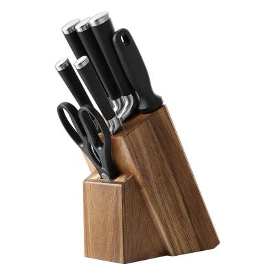 China Minimalist Stainless Steel 8pcs ABS Handle Block Kitchen Knife Wooden Knives Set for sale