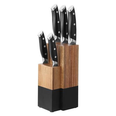 China Sustainable 15 Piece Premium Kitchen Knife Set With Wooden Block Home Kitchen Cutlery Set for sale