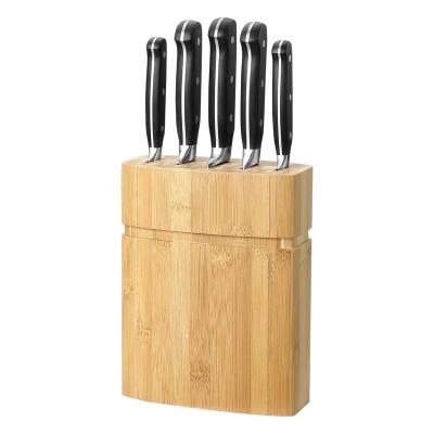 China Minimalist Stainless Steel 8pcs ABS Handle Block Kitchen Knife Wooden Knives Set for sale