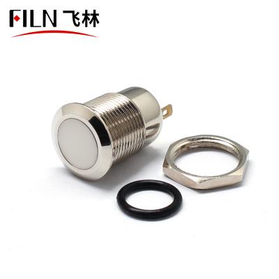 China Residential FILN 12mm 2pin ON stainless steel push button or copper push button switch without light for sale